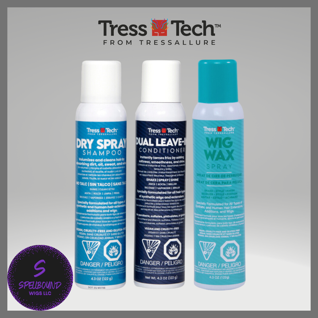 TressTech Bundle: Wig Wax, Dry Spray Shampoo and Dual Conditioner - by TressAllure