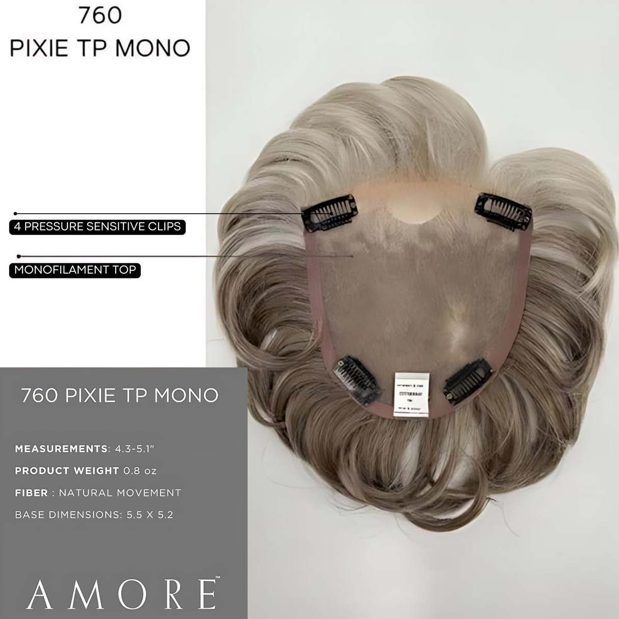 Pixie Top Piece Mono - Accessory Hairpiece Collection by Amore