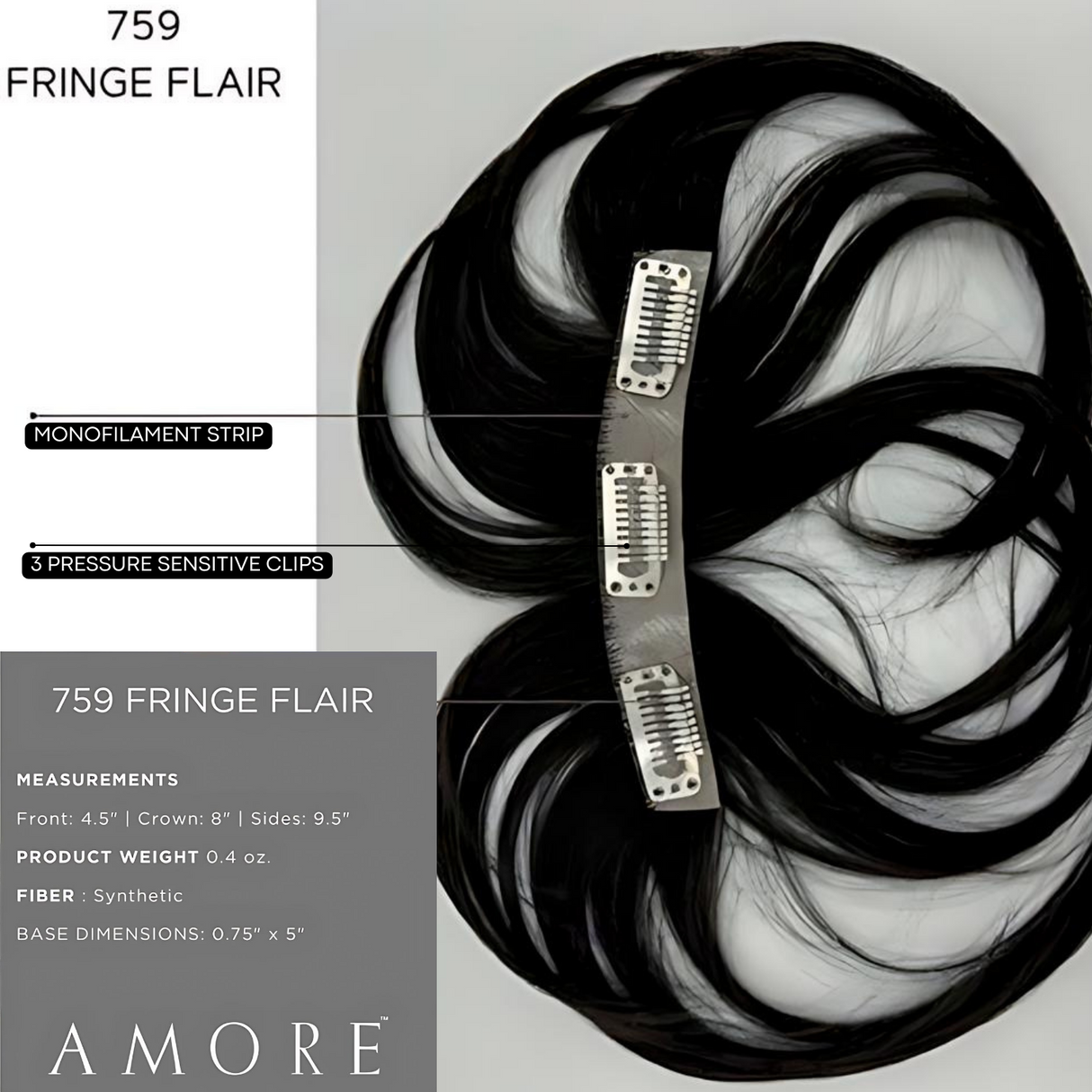 Fringe Flair (Synthetic Hair Clip In Bangs) - Accessory Hairpiece Collection by Amore