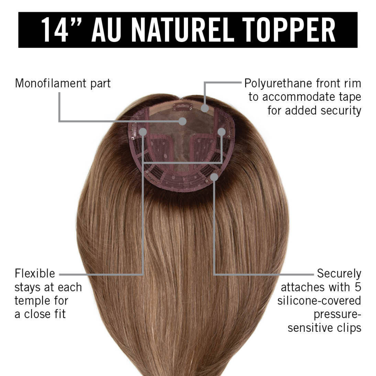 Au Naturel HD 14" Topper - Extensions and Hairpieces by Hairdo