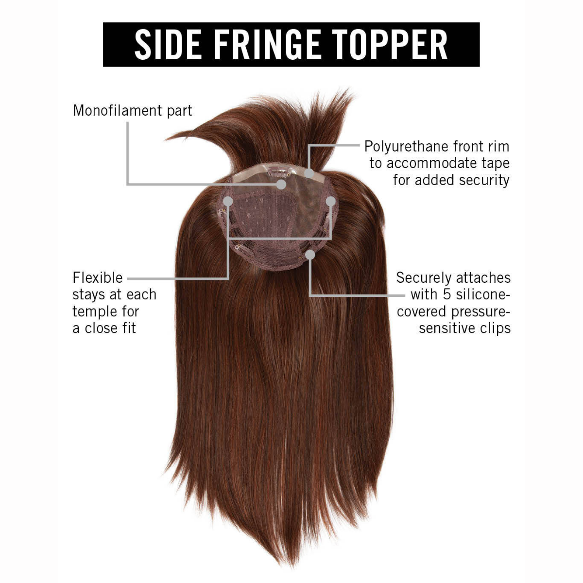 Side Fringe HD Topper - Extensions and Hairpieces by Hairdo