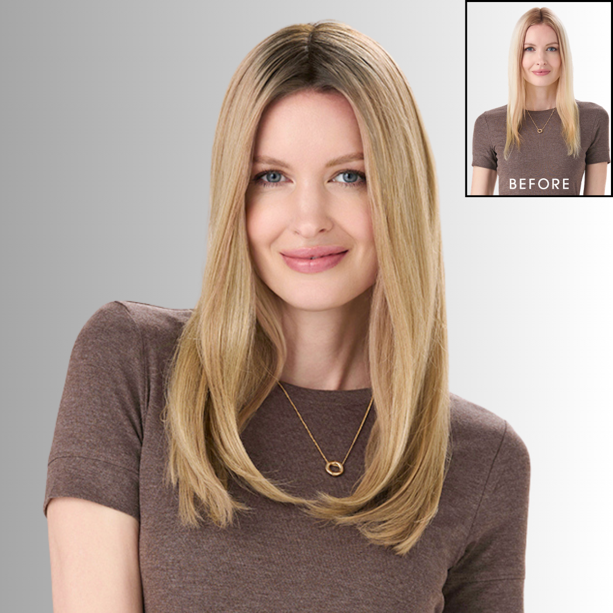 Barely There Straight 16" Long Topper - Synthetic Topper Collection by Envy